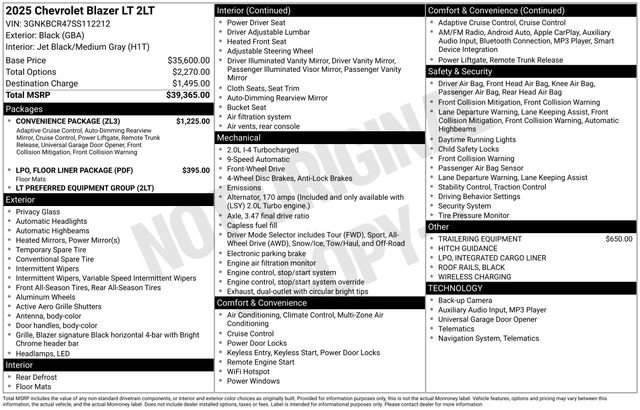 New 2025 Chevrolet Blazer LT w/ Convenience Package FWD image 23