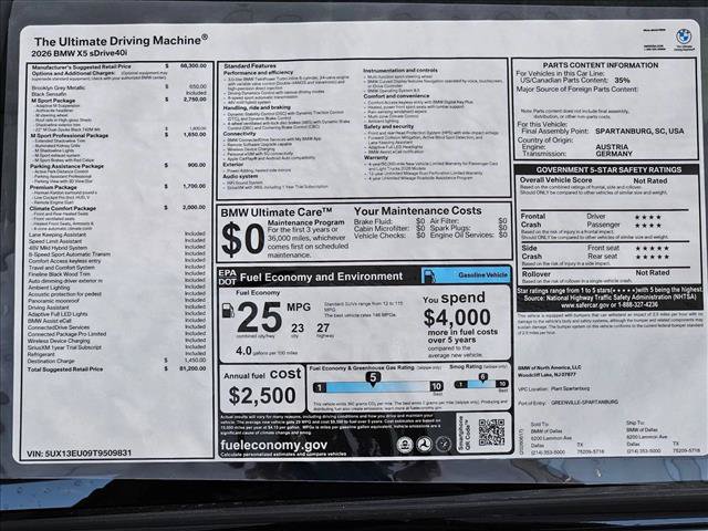 New 2026 BMW X5 sDrive40i w/ M Sport Package RWD image 18
