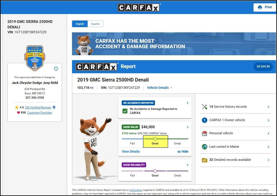 Used 2019 GMC Sierra 2500 Denali w/ Duramax Plus Package image 12