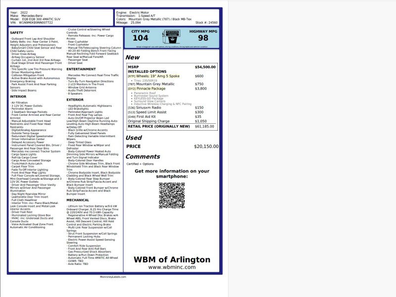 Used 2022 Mercedes-Benz EQB 300 4MATIC image 43