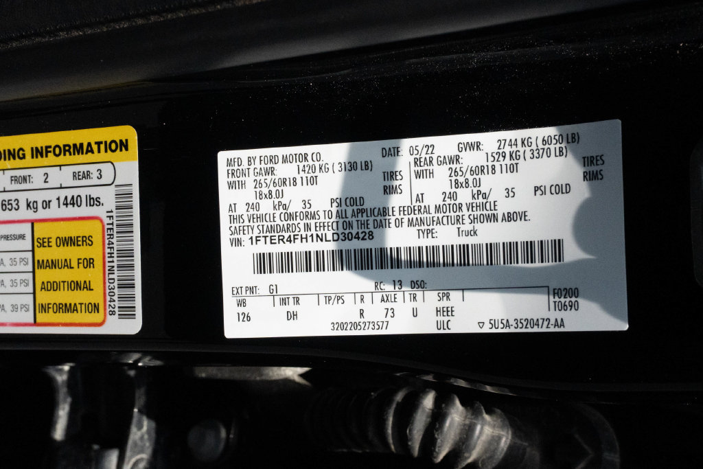 Used 2022 Ford Ranger Lariat w/ Equipment Group 501A High AWD/4WD image 31
