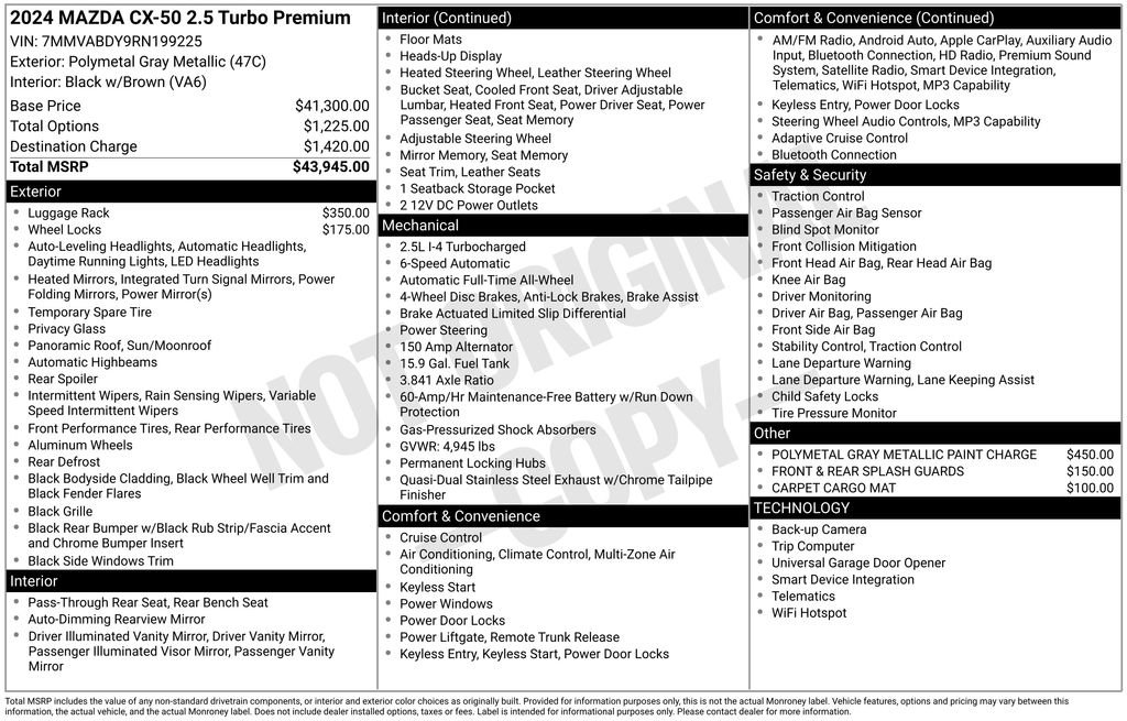 Used 2024 MAZDA CX-50 AWD 2.5 Turbo w/ Premium Pkg image 27