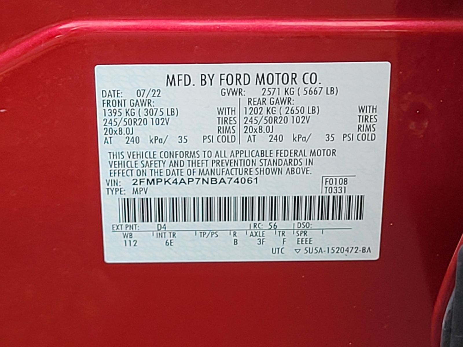 Used 2022 Ford Edge ST AWD/4WD image 16