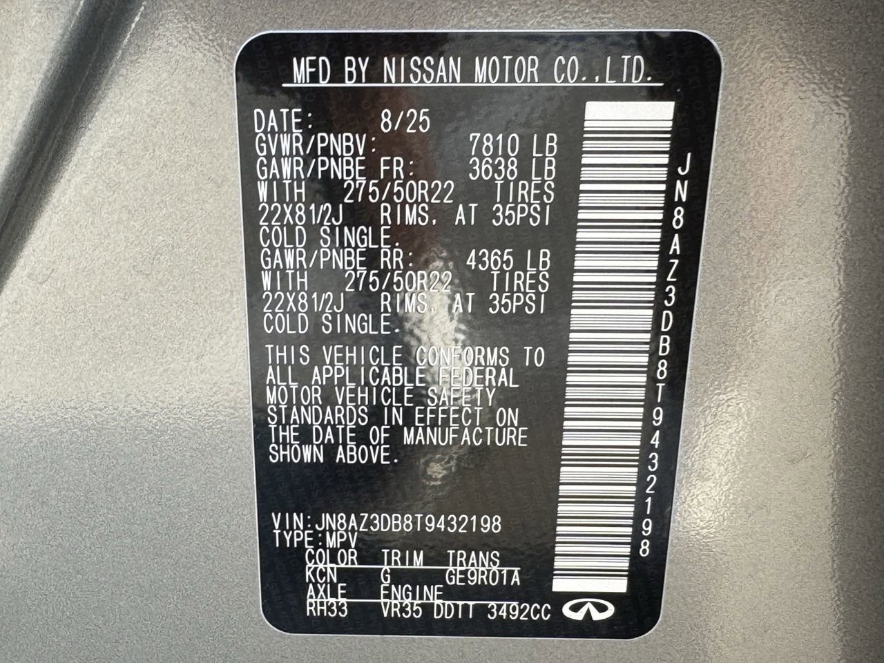 New 2026 INFINITI QX80 4WD w/ Sport Exterior Package image 30