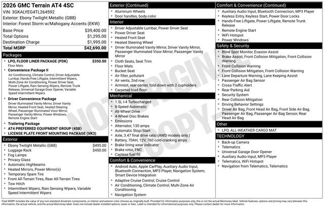 New 2026 GMC Terrain AT4 w/ LPO, Floor Liner Package image 27