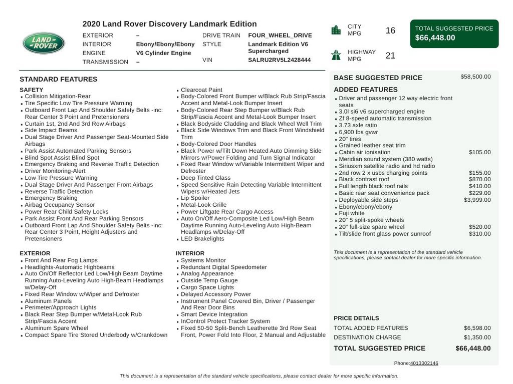 Used 2020 Land Rover Discovery Landmark AWD/4WD image 6