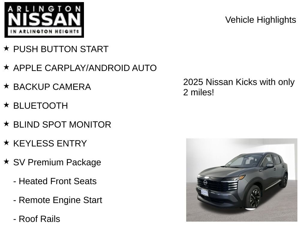 New 2025 Nissan Kicks SV w/ SV Premium Package image 7