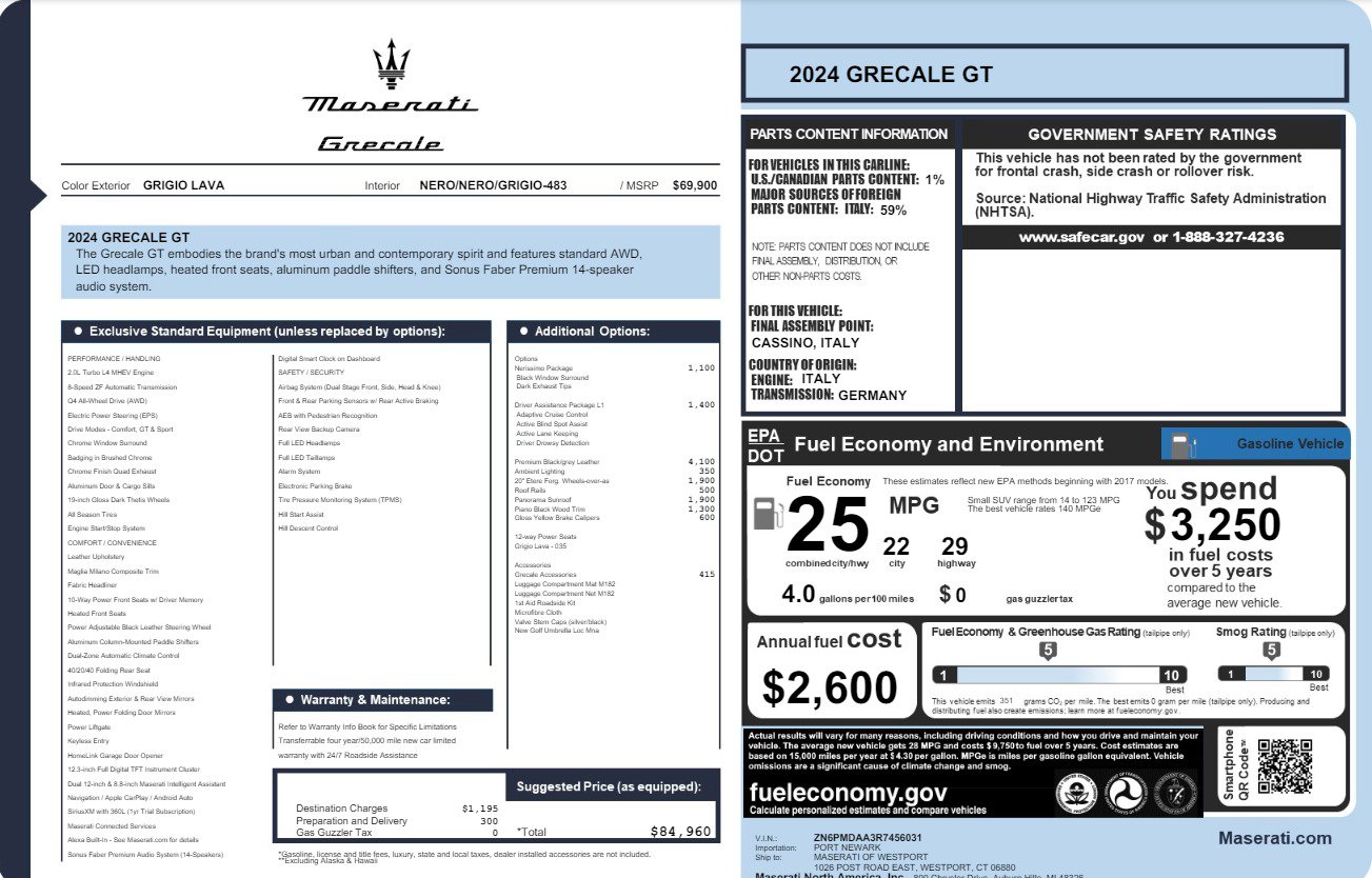 New 2024 Maserati Grecale GT image 37