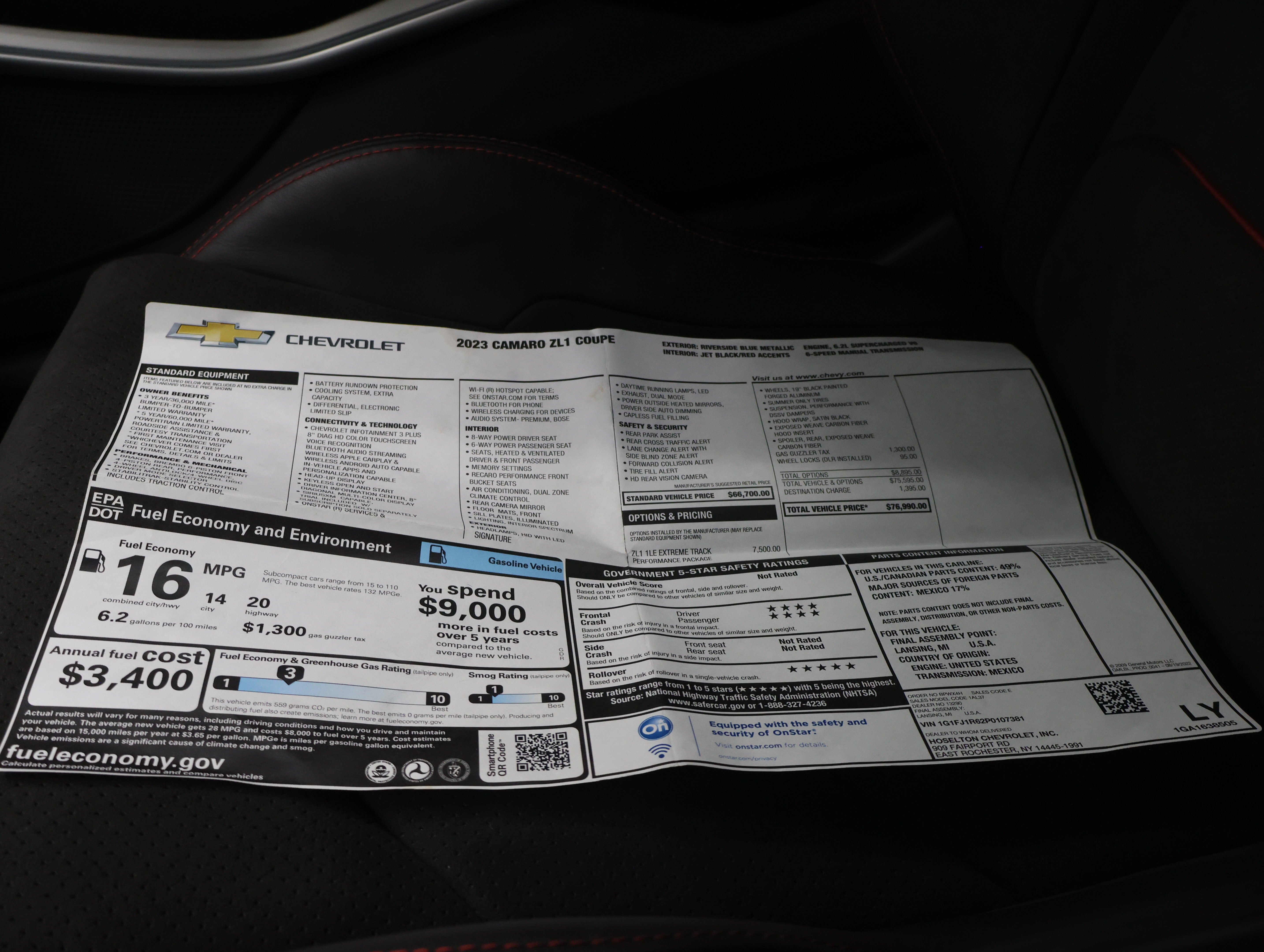 Used 2023 Chevrolet Camaro ZL1 RWD image 57
