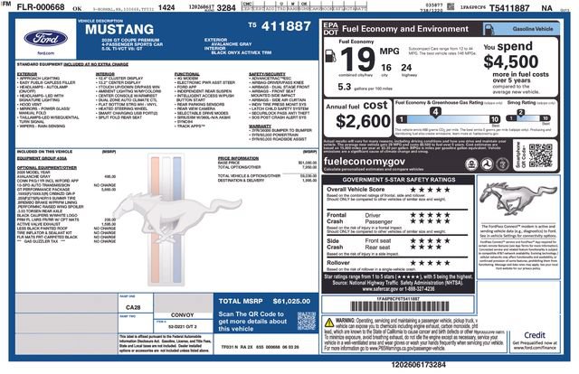 New 2026 Ford Mustang GT Premium w/ GT Performance Package RWD image 25