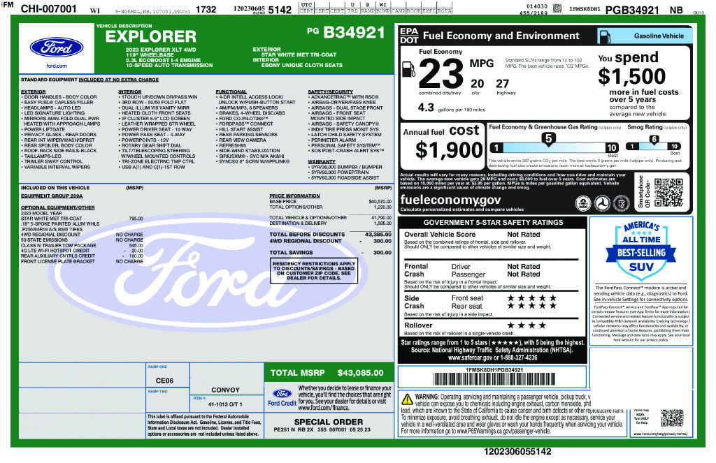 Used 2023 Ford Explorer XLT w/ Class IV Trailer Tow Package AWD/4WD image 2