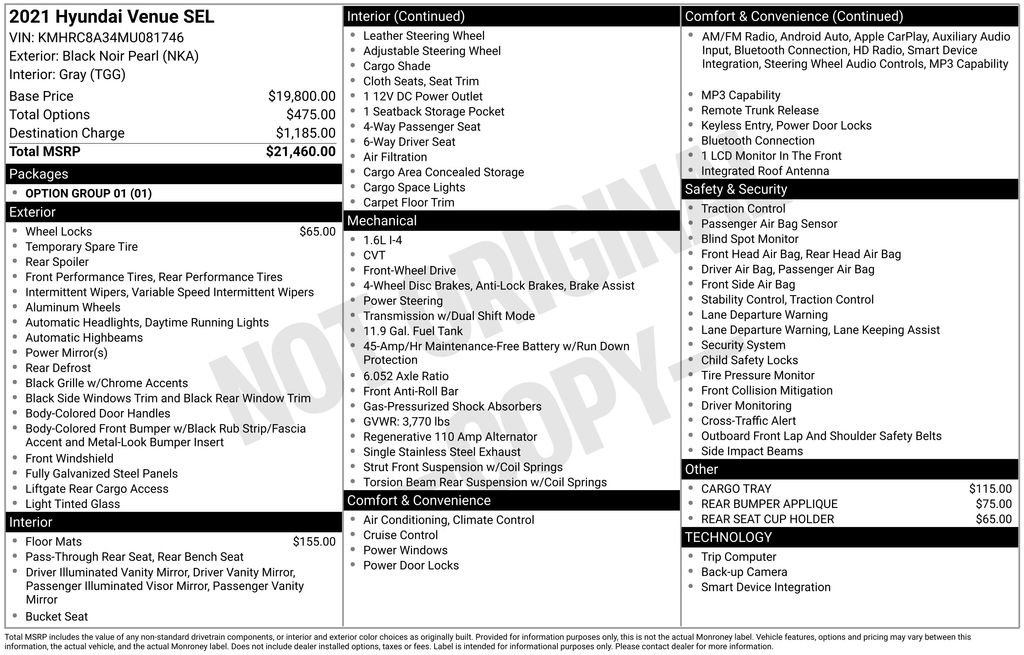 Used 2021 Hyundai Venue SEL image 2