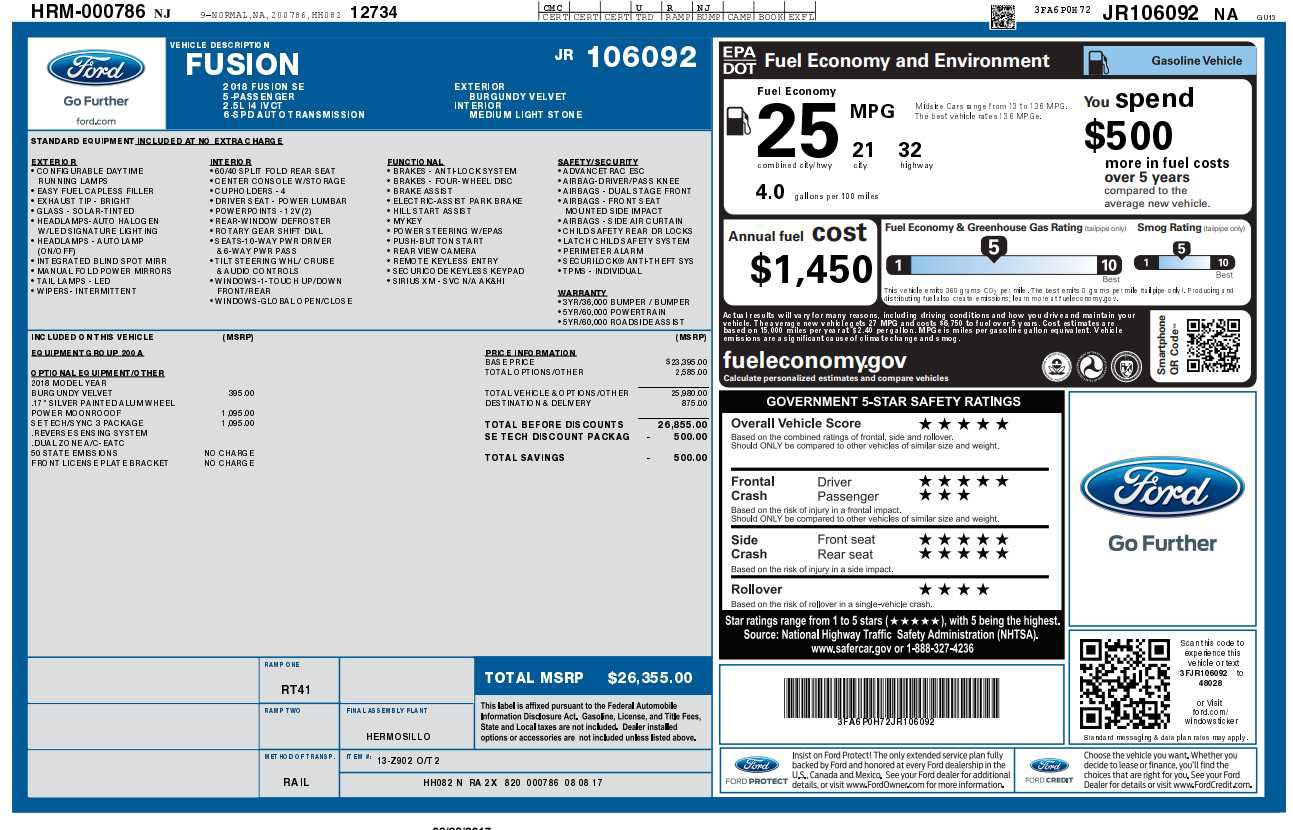 Used 2018 Ford Fusion SE w/ Fusion SE Technology Package