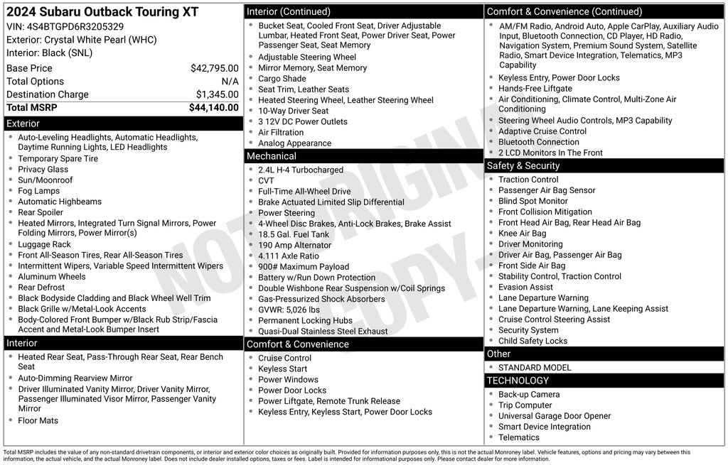 Used 2024 Subaru Outback Touring XT image 3