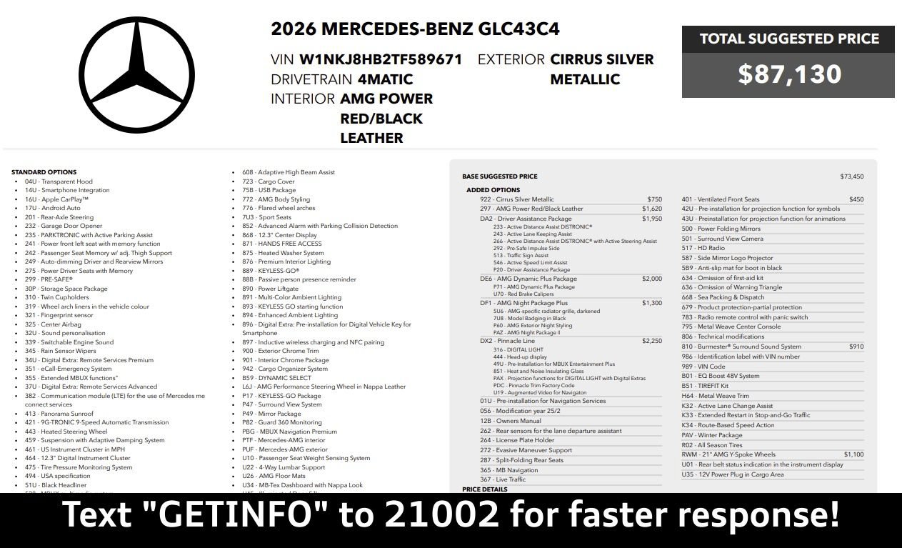 Used 2026 Mercedes-Benz GLC 43 AMG 4MATIC Coupe image 38