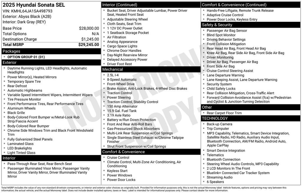 Certified 2025 Hyundai Sonata SEL FWD image 24