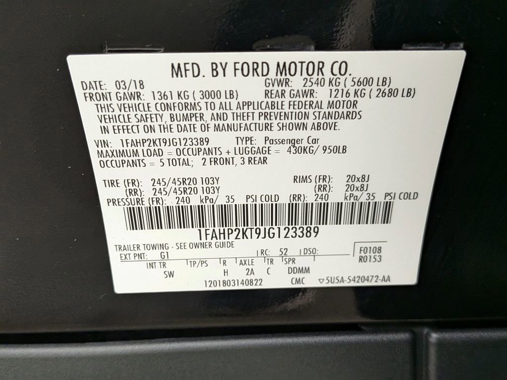 Used 2018 Ford Taurus SHO w/ Sho Performance Package AWD/4WD image 32