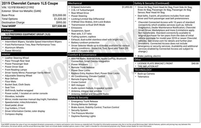 Used 2019 Chevrolet Camaro LS image 23