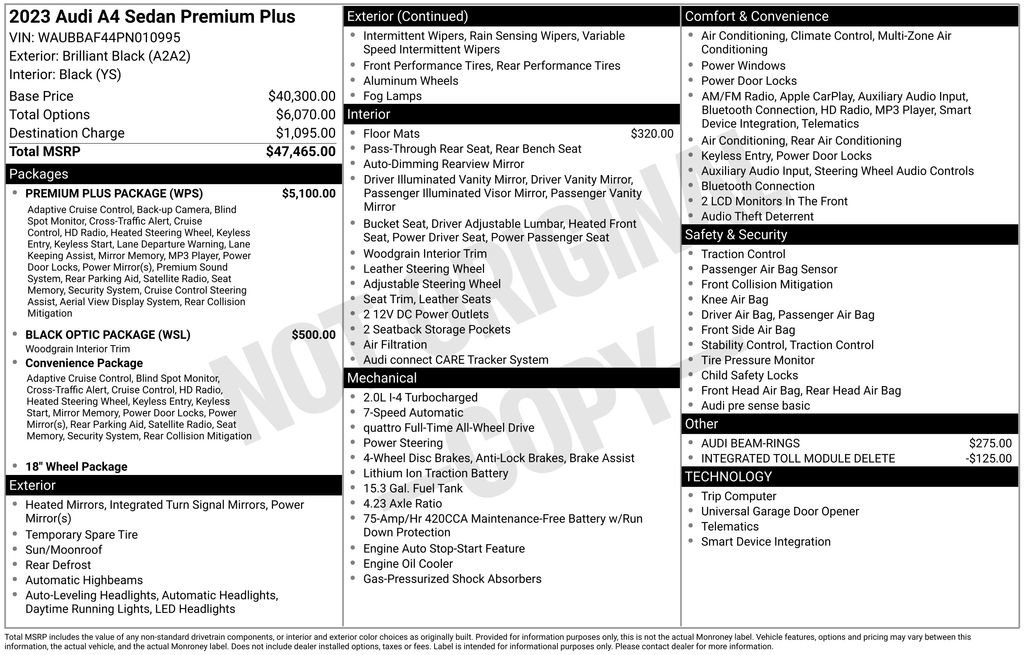 Used 2023 Audi A4 2.0T Premium Plus w/ Premium Plus Package image 66