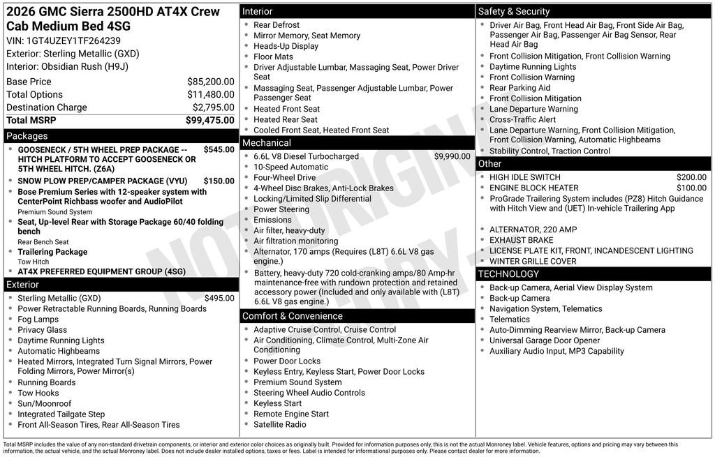 New 2026 GMC Sierra 2500 AT4X AWD/4WD image 5