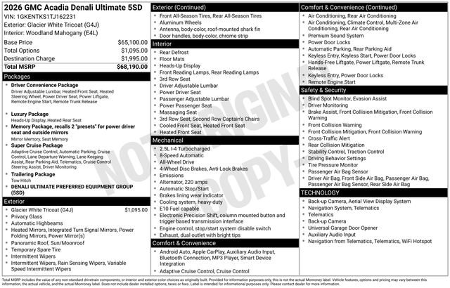 Used 2026 GMC Acadia Denali Ultimate image 7