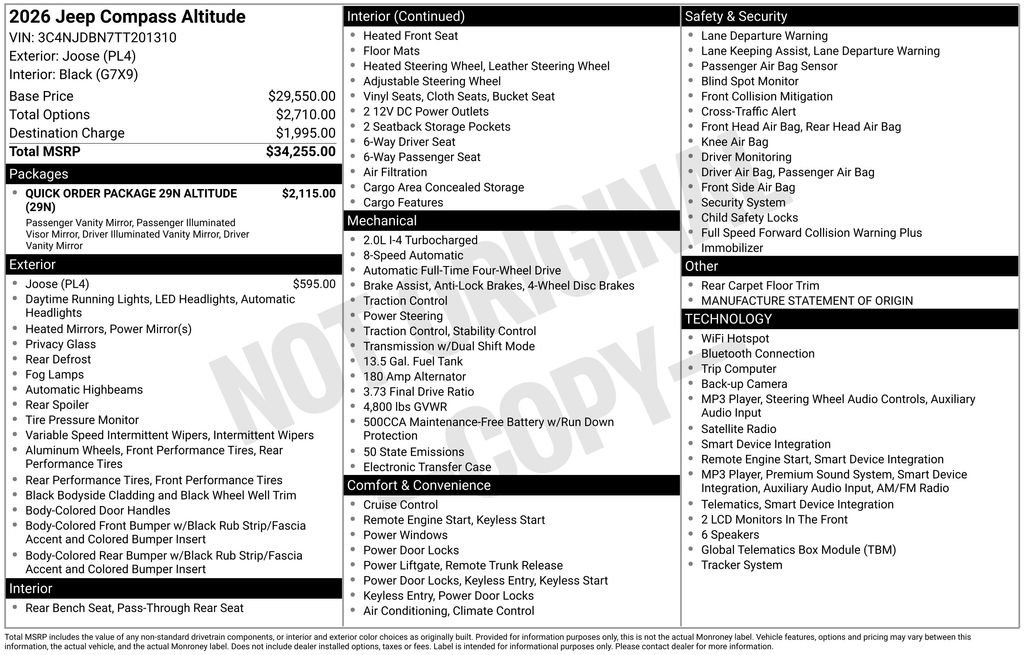 New 2026 Jeep Compass Latitude AWD/4WD image 32