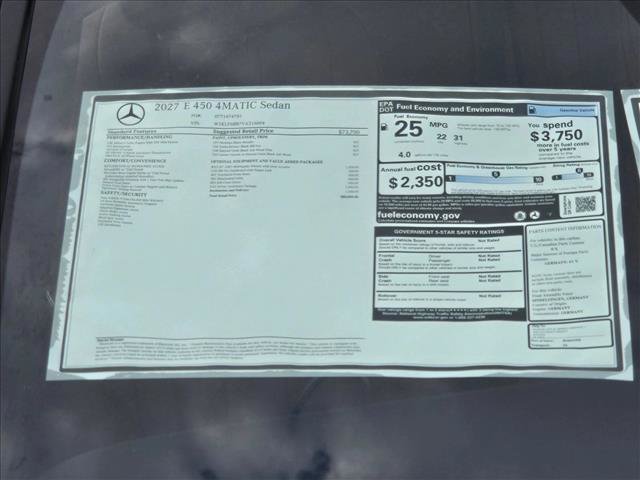 New 2027 Mercedes-Benz E 450 4MATIC Sedan image 18
