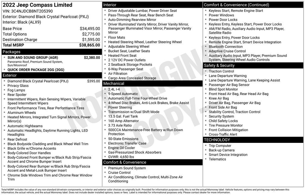 Used 2022 Jeep Compass Limited w/ Sun and Sound Group image 33