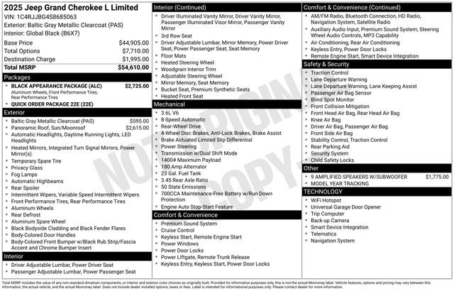 Used 2025 Jeep Grand Cherokee L Limited w/ Black Appearance Package image 4