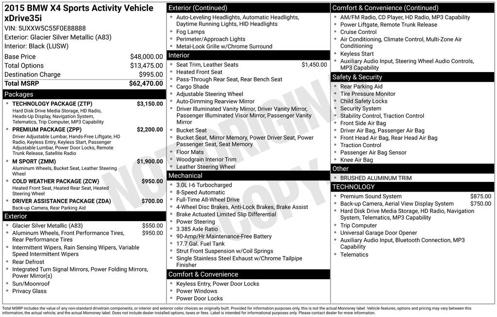 Used 2015 BMW X4 xDrive35i image 5