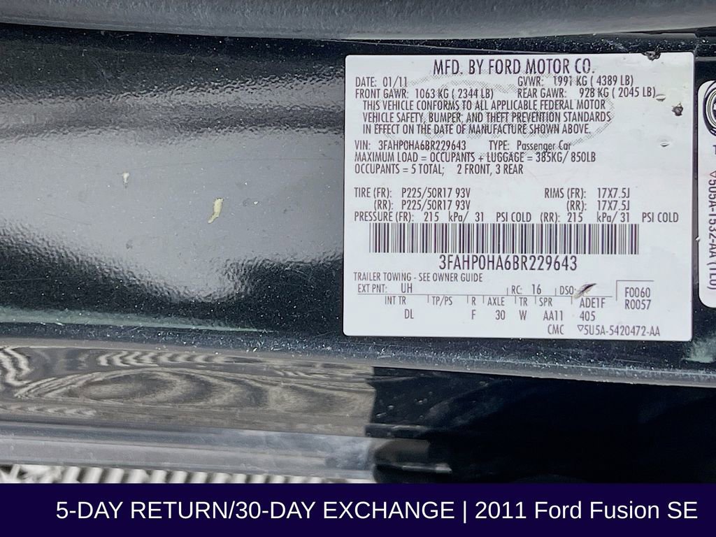 Used 2011 Ford Fusion SE w/ 202A Rapid Spec Order Code image 33
