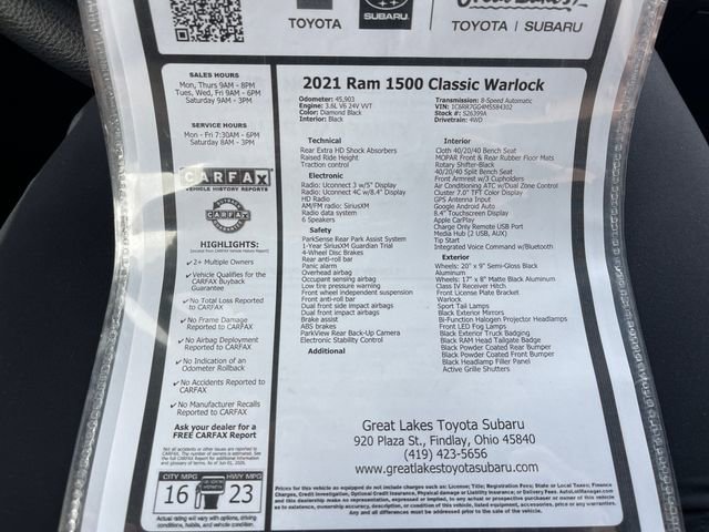Used 2021 RAM 1500 Classic Warlock w/ Electronics Group AWD/4WD image 27