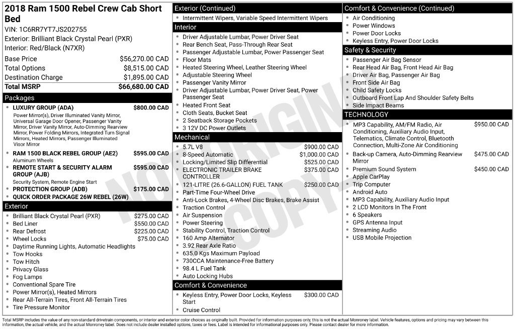 Used 2018 RAM 1500 Rebel w/ Luxury Group AWD/4WD image 17