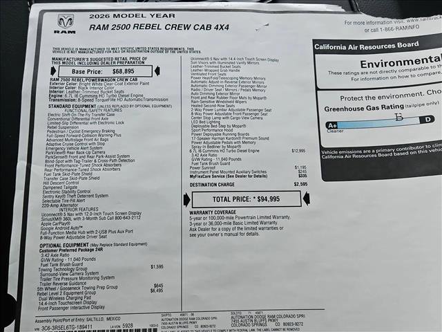 New 2026 RAM 2500 Rebel w/ Rebel Level 2 Equipment Group image 18