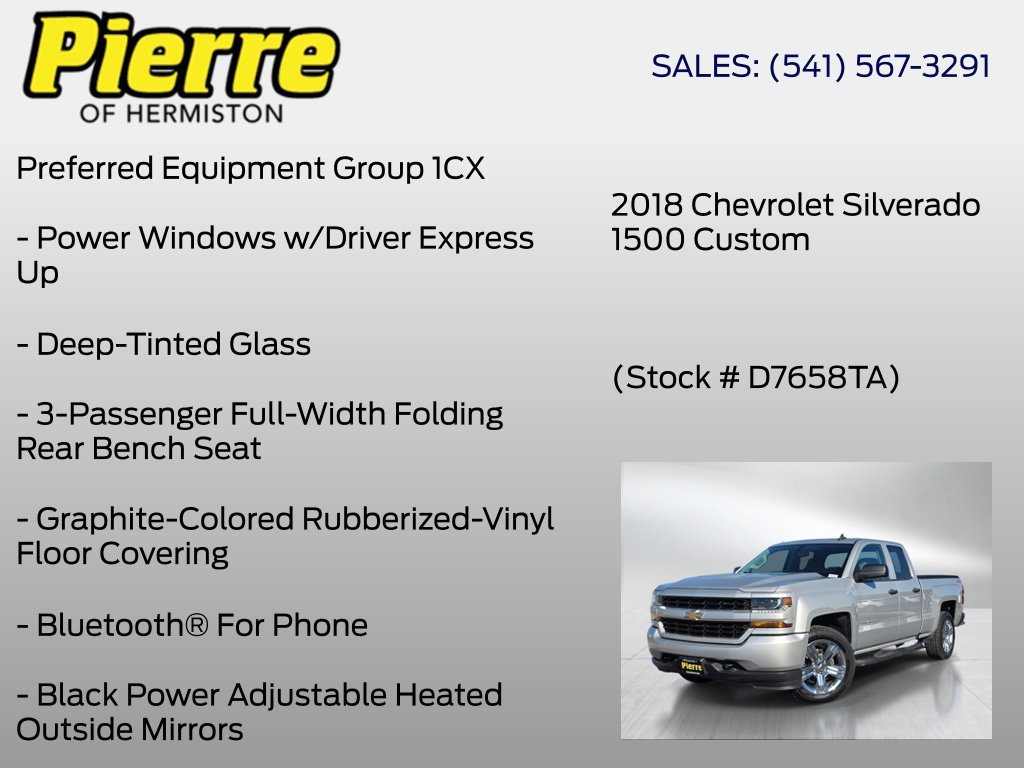 Used 2018 Chevrolet Silverado 1500 Custom w/ Custom Convenience Package AWD/4WD image 6