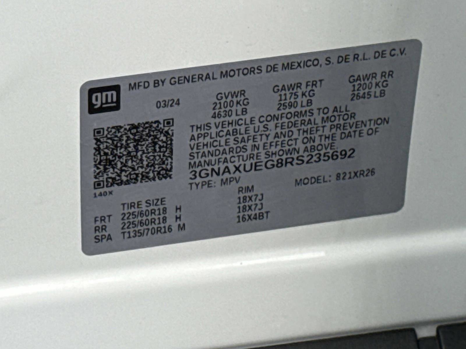 New 2024 Chevrolet Equinox LT w/ LPO, Floor Liner Package image 18