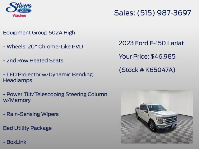 Certified 2023 Ford F150 Lariat w/ Equipment Group 502A High AWD/4WD image 16