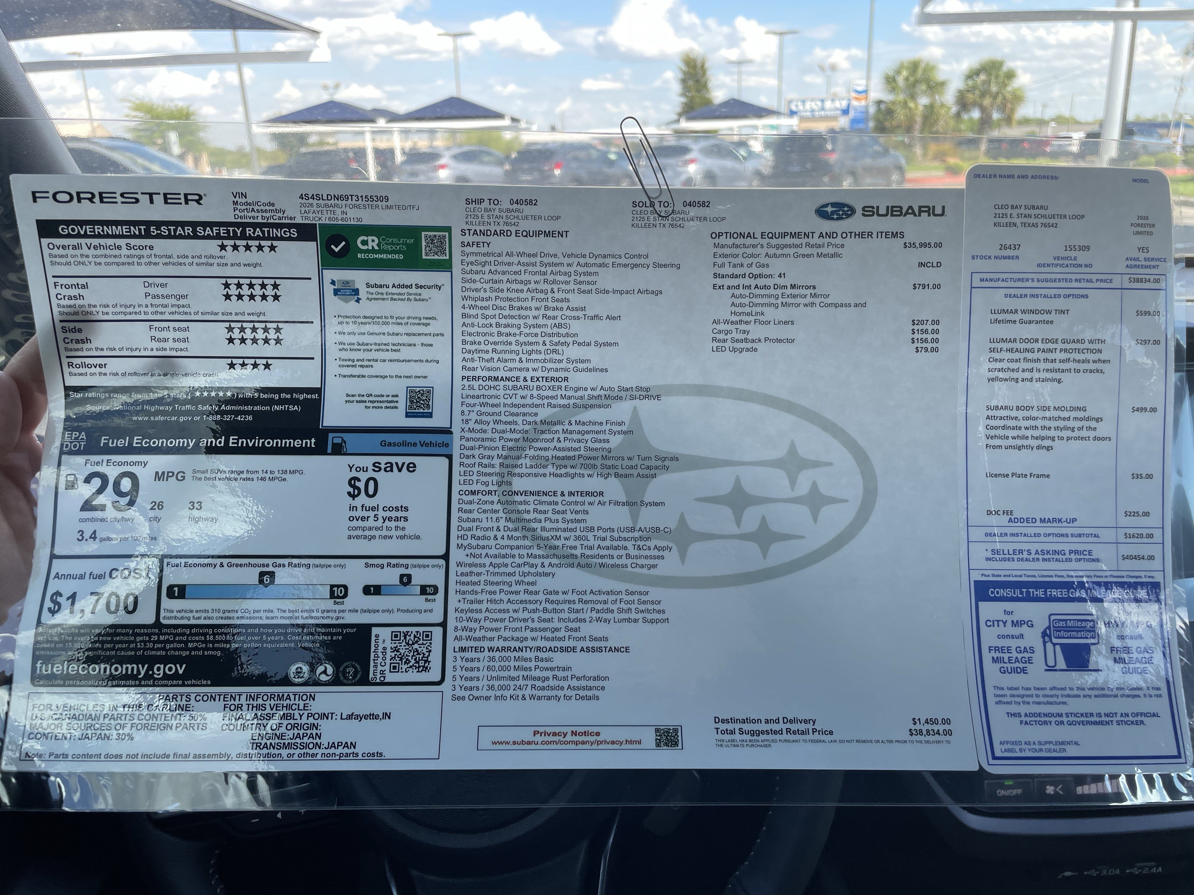 New 2026 Subaru Forester Limited AWD/4WD image 36