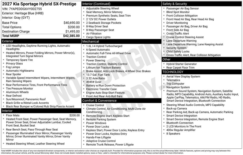 New 2027 Kia Sportage SX Prestige AWD/4WD image 6