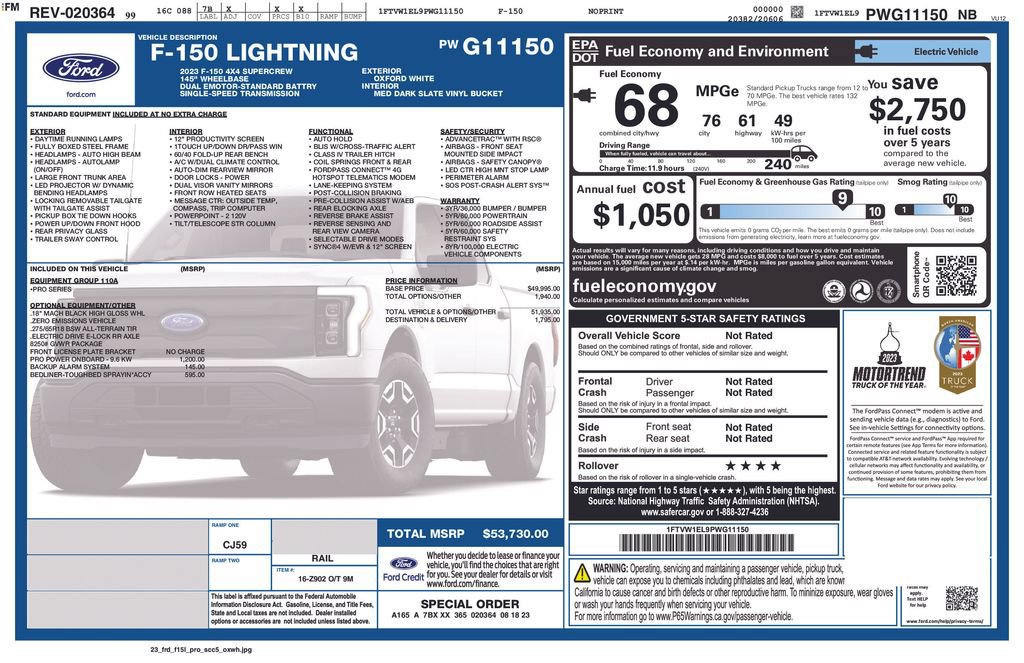 Used 2023 Ford F150 Lightning Pro AWD/4WD image 39