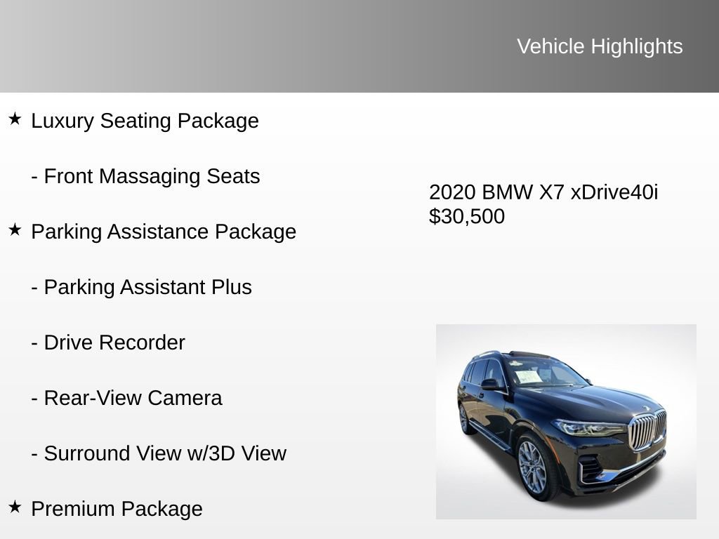 Used 2020 BMW X7 xDrive40i w/ Premium Package image 16