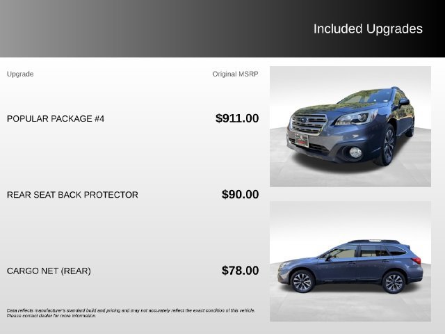 Used 2016 Subaru Outback 2.5i Limited w/ Popular Package #4 AWD/4WD image 9