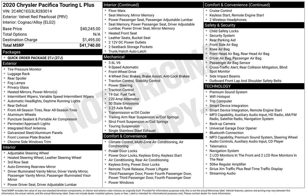 Used 2020 Chrysler Pacifica Touring-L Plus FWD image 6