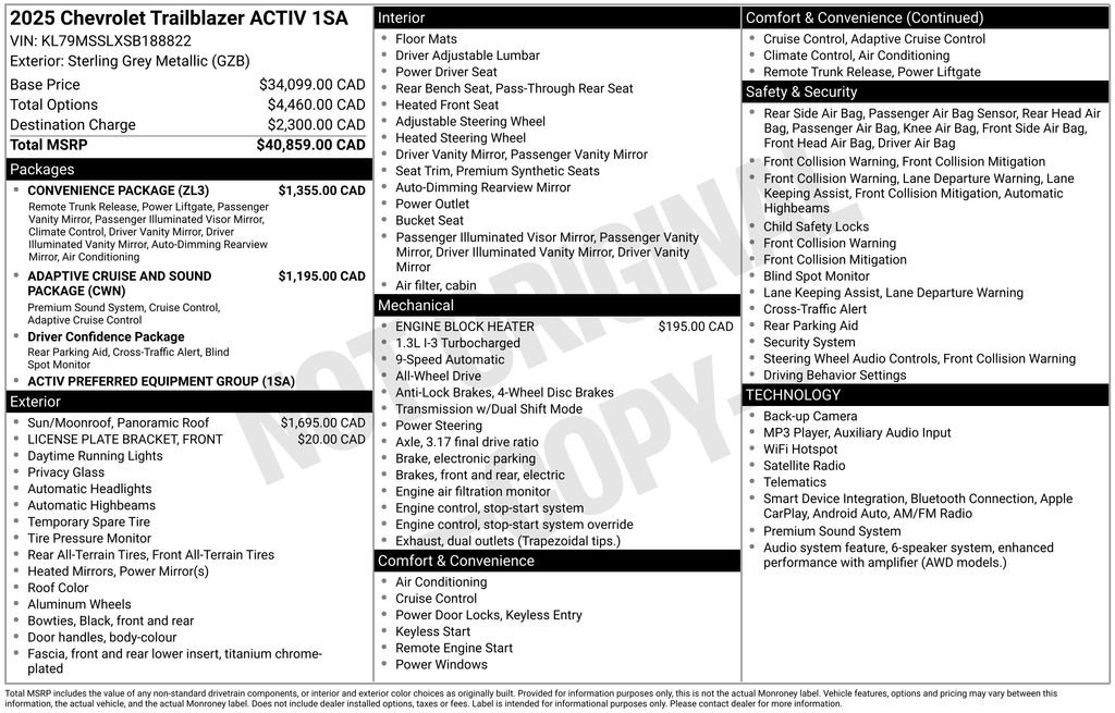 Used 2025 Chevrolet TrailBlazer ACTIV w/ Convenience Package AWD/4WD image 9