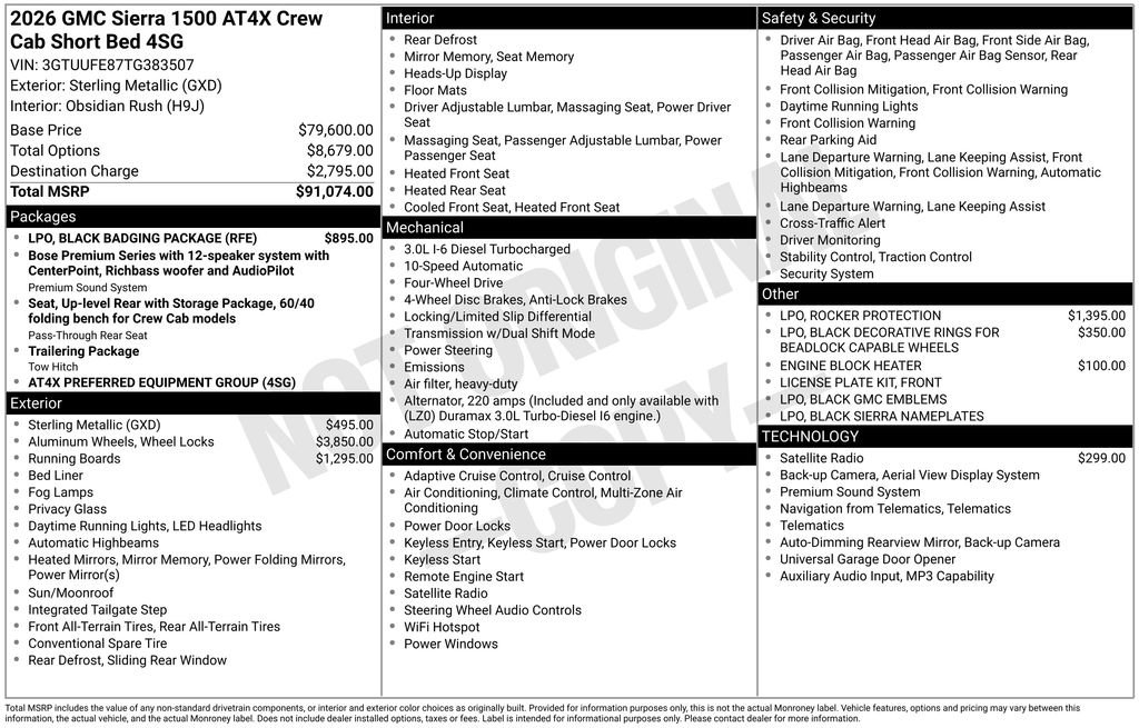 New 2026 GMC Sierra 1500 AT4X w/ LPO, Black Badging Package AWD/4WD image 27