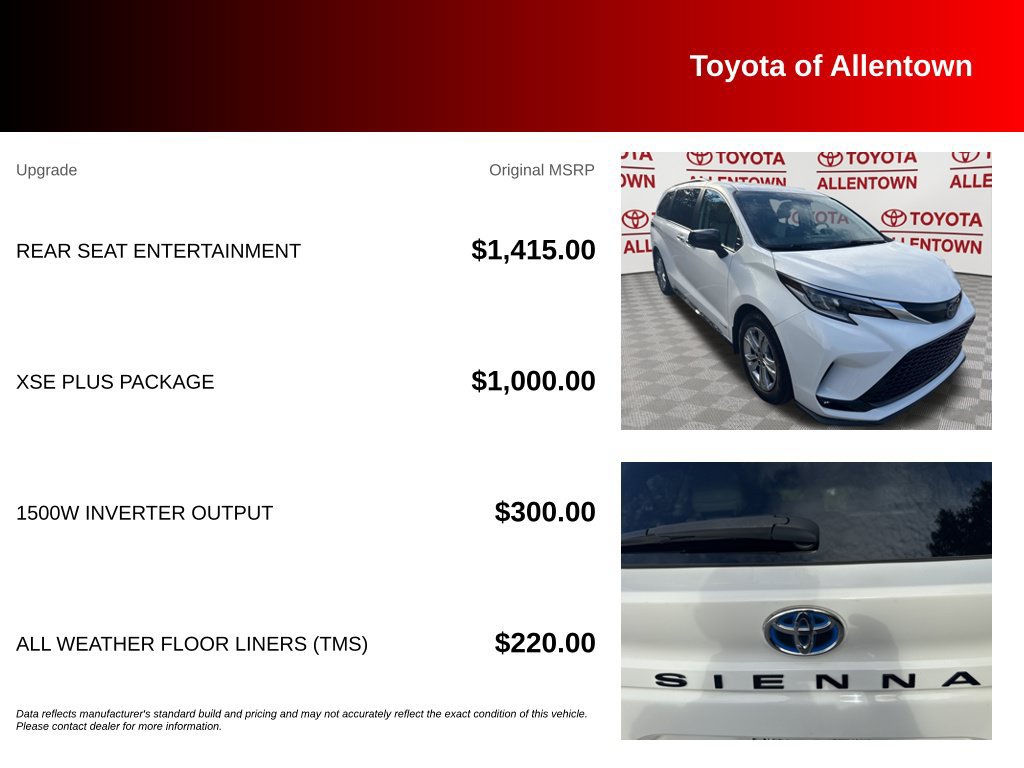 Used 2021 Toyota Sienna XSE w/ XSE Plus Package AWD/4WD image 5