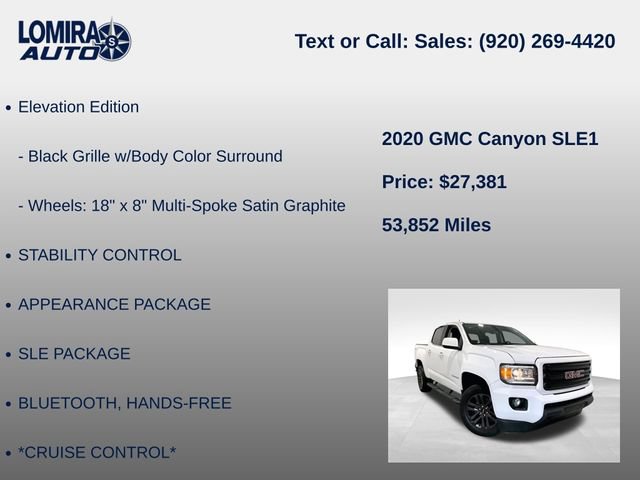 Used 2020 GMC Canyon SLE w/ Elevation Edition AWD/4WD image 14