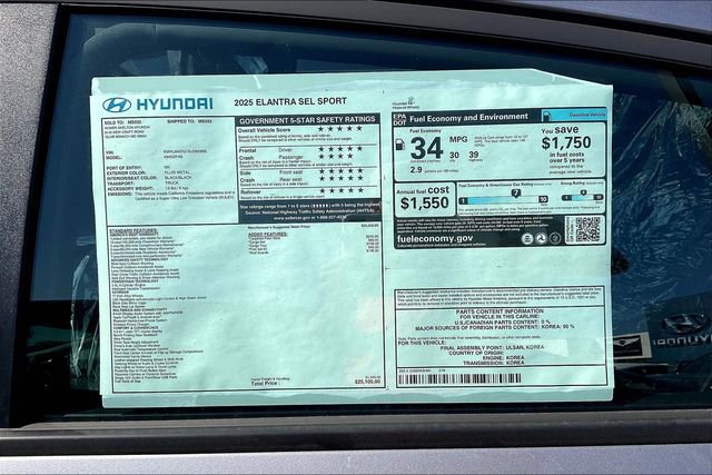 New 2025 Hyundai Elantra Sport image 13