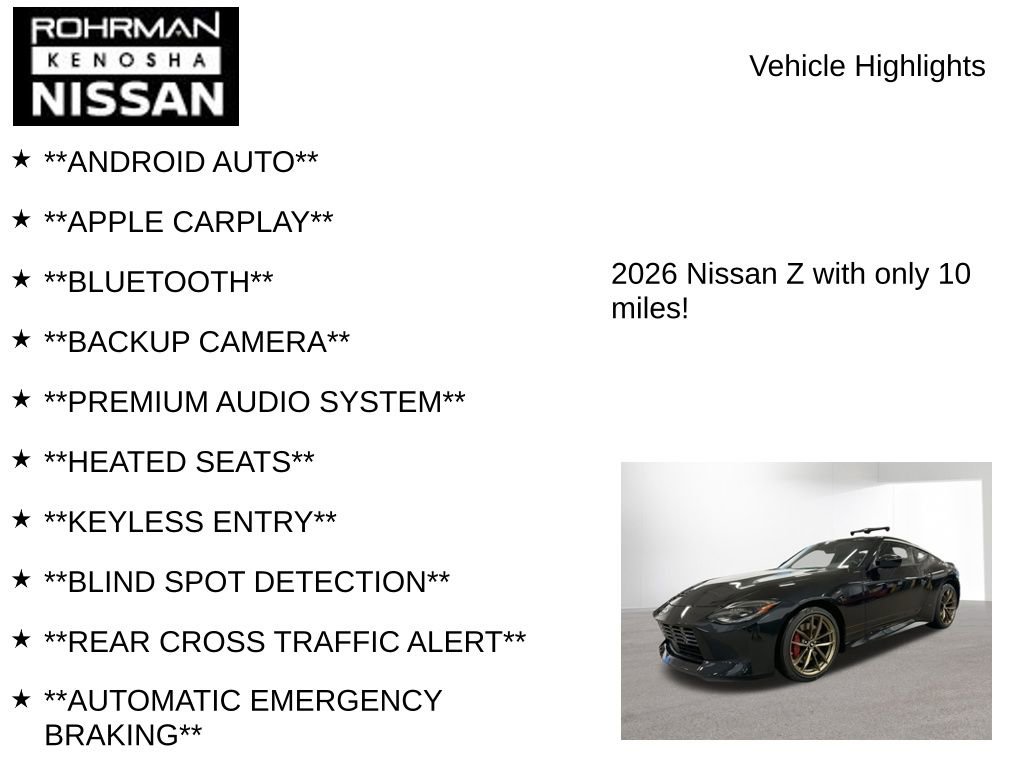 New 2026 Nissan Z Performance image 8