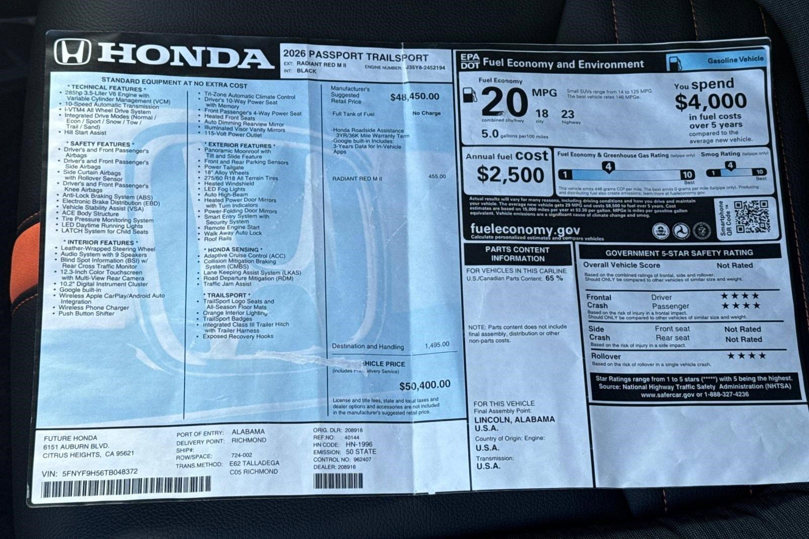 New 2026 Honda Passport TrailSport image 34